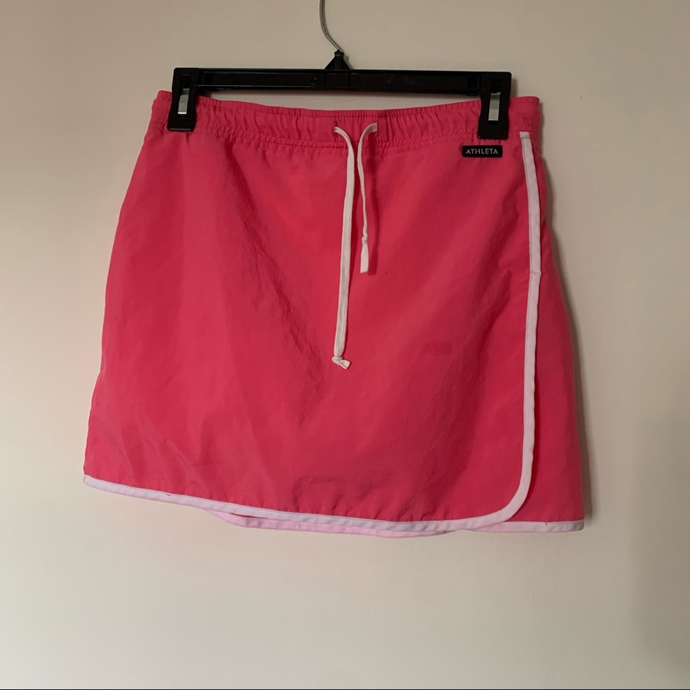 Athleta Tennis Skirt Skort Salmon Peach Pink Vintage Size S Lined Drawstring